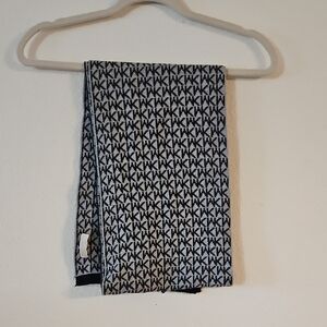 Michael Kors Black and Gray Logo Scarf